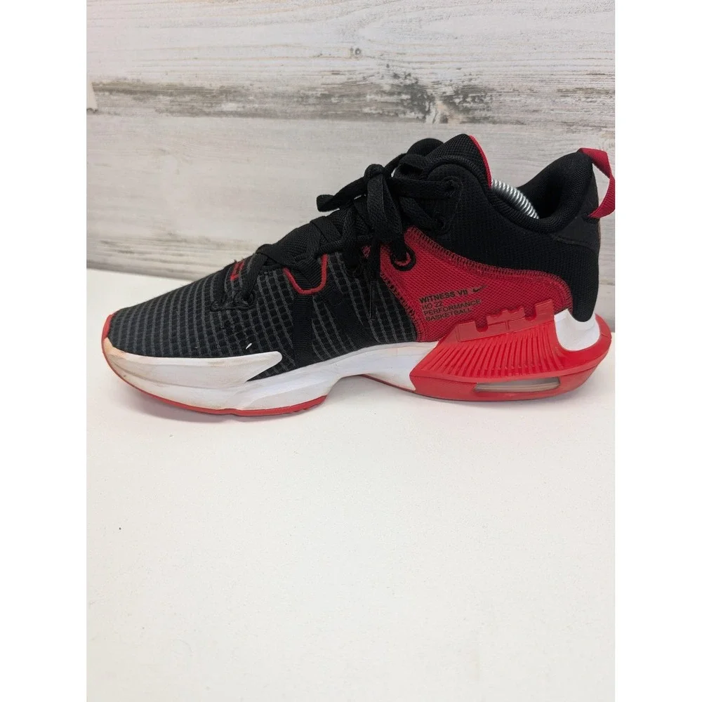 Nike LeBron Witness 7 Black University Red Basketball Shoes DM1123-005 Mens 10.5